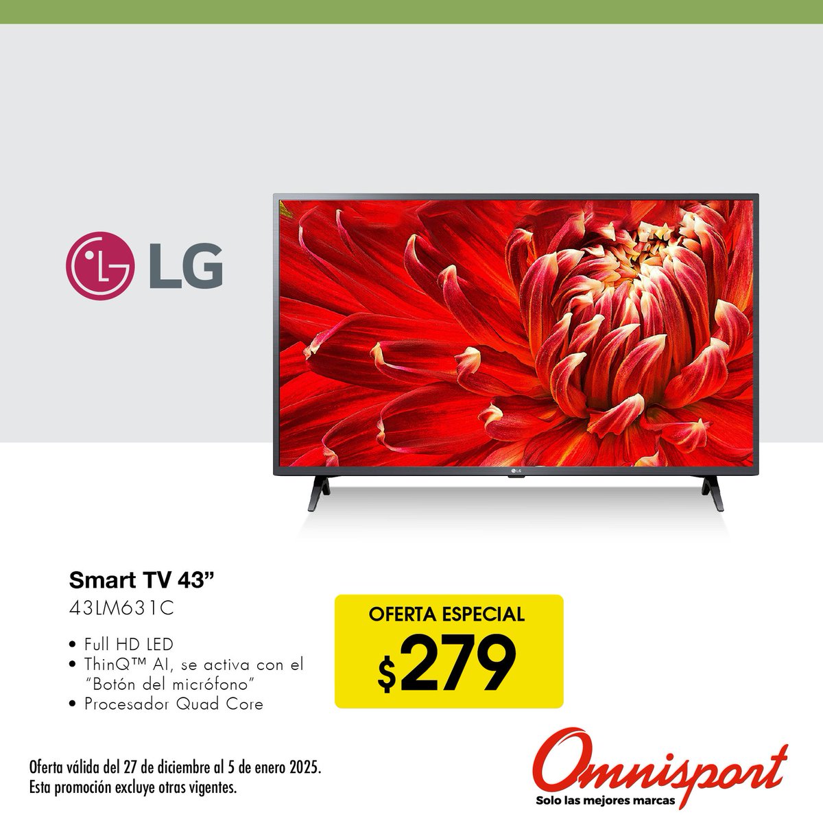 La Smart TV LG es tu compañera perfecta para tus noches de cine. Con su procesador Quad Core, disfrutarás de imágenes nítidas y colores realistas. Además, podrás acceder a tus aplicaciones favoritas gracias a su sistema operativo webOS. 📷

tinyurl.com/3vexwuzb