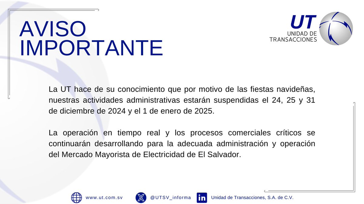 Aviso importante: #TomaNota Asueto por fiestas navideñas🎄