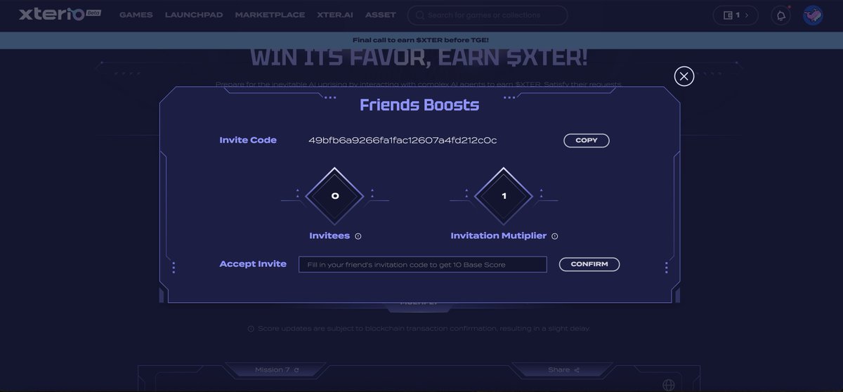 NDIDI_GRAM's tweet image. Binance Backed Project @XterioGames
TGE &amp;amp; $XTER Airdrop Soon

They Recently Launched BeFriend AI &amp;amp; This Quite The Final Opportunity To Earn $XTER Before The Launch.

Complete Tasks &amp;amp; Engage With Xterio’s AI Oracle To Secure A Hefty Amount Of $XTER.

Start Here:
🔗…