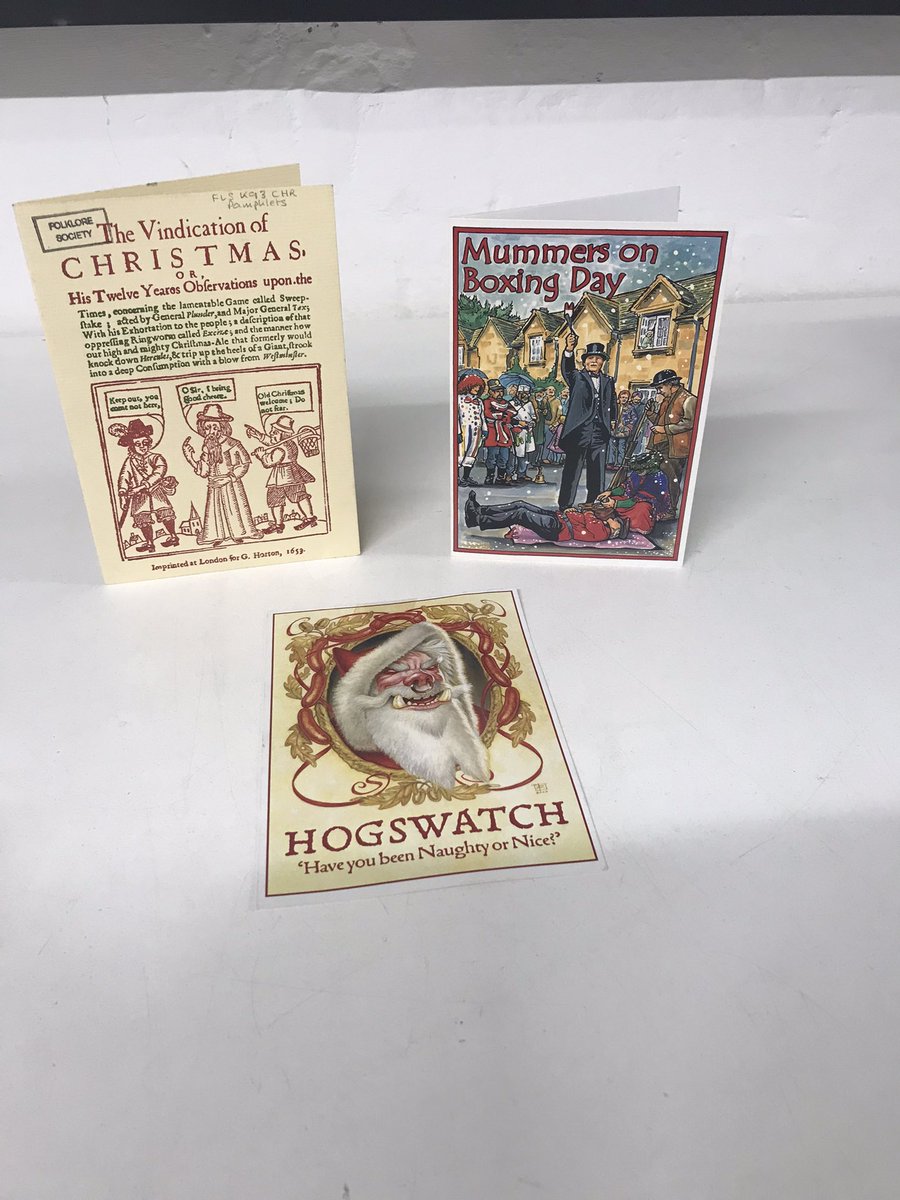 These cards from the Folklore Society Collection are an opportunity to remind you that we will be closing at 5pm on Friday, Dec 20th for the winter break, and reopening on Thursday, January 2nd. 

We hope you enjoy the upcoming holidays, and we'll see you in 2025!