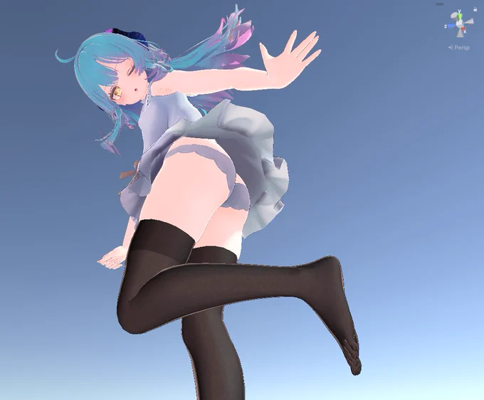 #VRChatterはふとももを撮れ とりあえず言い出しっぺフルトラじゃないのでUnityで!Blenderで太もも2時間くらいいじってた 