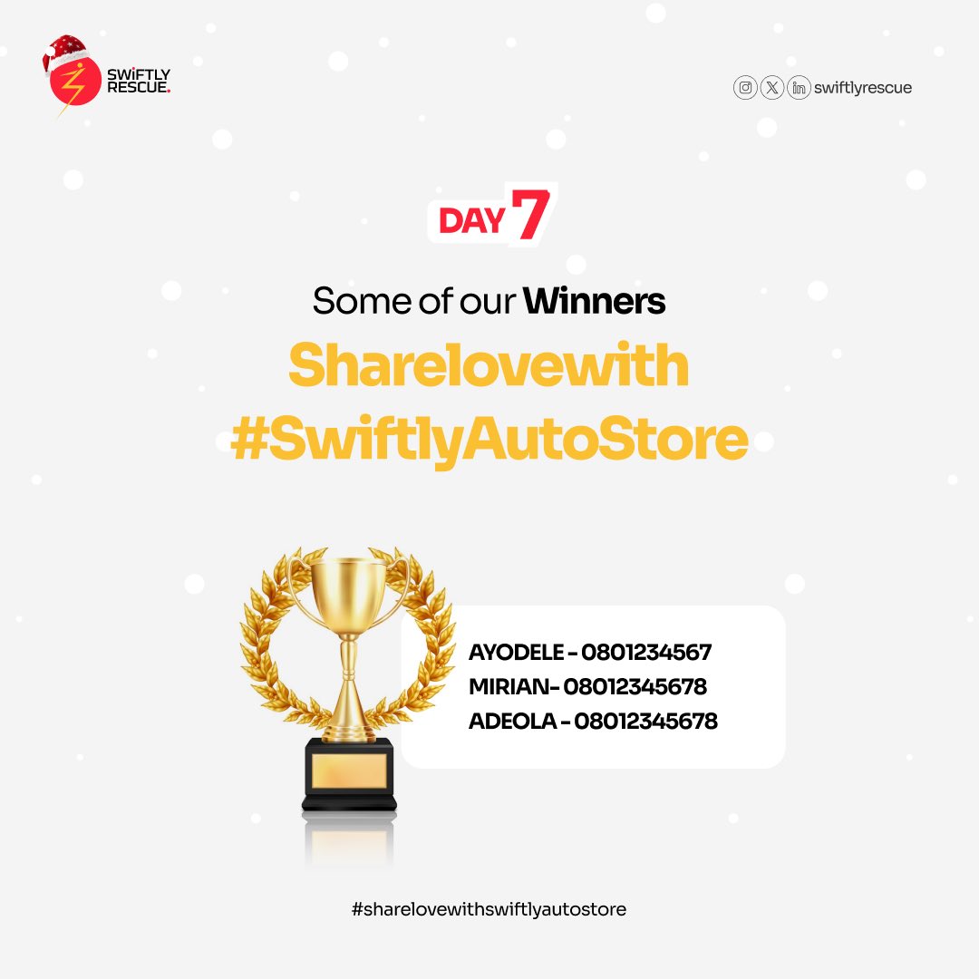 swiftlyrescue's tweet photo. Here are some of our winners!

To participate check our instagram bio

#christmas #giveaway #SwiftlyAutostore https://t.co/r4yI1rDOMT