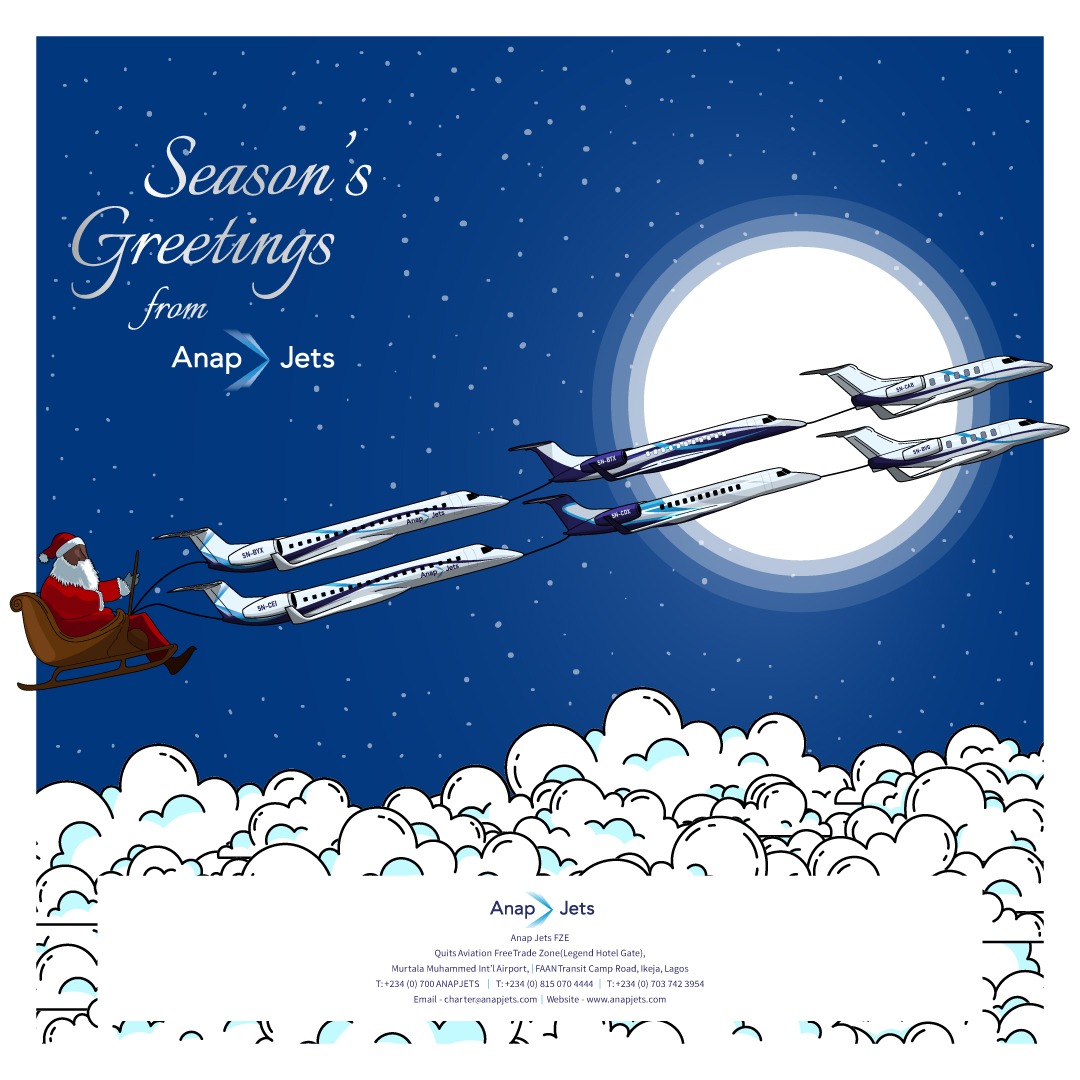 The first @AnapJets aircraft arrived in Lagos on 20 December 2014. By the special grace of God we have today (20 December, 2024) recorded a 10-year accident-free flight record on our current fleet comprising six (6) aircraft 🙏🏽"