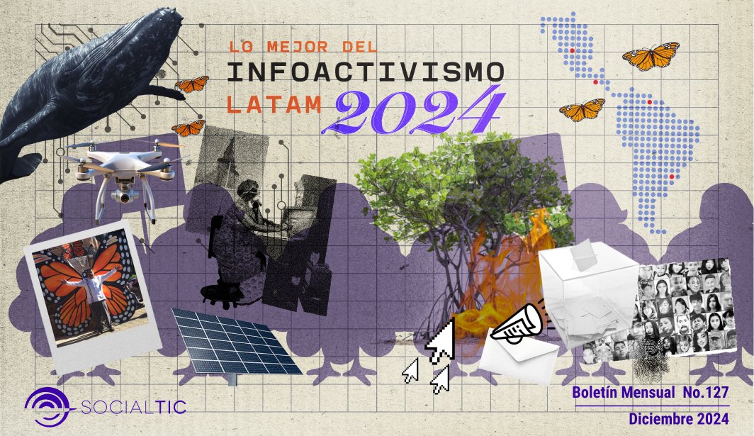 🥁🍾¡Ya está aquí nuestro último boletín del 2024!

🪅En este número navideño encontrarás:

🎄Lo mejor del #Infoactivismo en #LATAM ✊
🎄Nuevo informe de la coalición #MigrarSinVigilancia 🤓
🎄Recursos para ñoñear esta #NaviData 🔎

Por acá puedes leerlo👇
mailchi.mp/socialtic.org/…