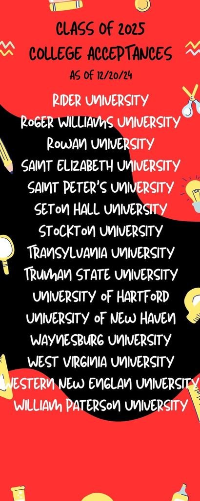 Class of 2025 College Acceptances are rolling in! Watch this list as it continues to grow!