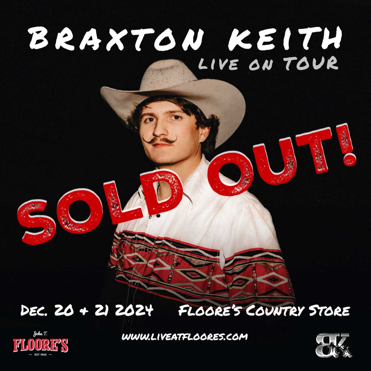 TONIGHT and TOMORROW NIGHT! <a href="/braxton/">Braxton</a>.keith will hit the stage for back to back SOLD OUT shows! Doors open at 7pm. Cameron Allbright opens the show tonight and Chandler Pearson tomorrow night. NO tix will be available at the door! So if you’ve got tickets, we’ll see you there!
