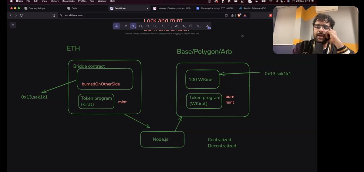 yntpdotme's tweet image. 🌉 𝗕𝘂𝗶𝗹𝗱𝗶𝗻𝗴 𝗕𝗿𝗶𝗱𝗴𝗲𝘀 𝗖𝗼𝗻𝘁𝗶𝗻𝘂𝗲𝘀 ⤵️

@100xDevs Web-3 Cohort 🔥📈

𝗪𝗲𝗲𝗸 𝟮𝟬: Let’s Code EVM Bridge

This week, we delved into building bridges on EVM with  @kirat_tw! 🚀

(A thread 🧵)….
#100xDevs #opentoconnect #Web3 #Solidity