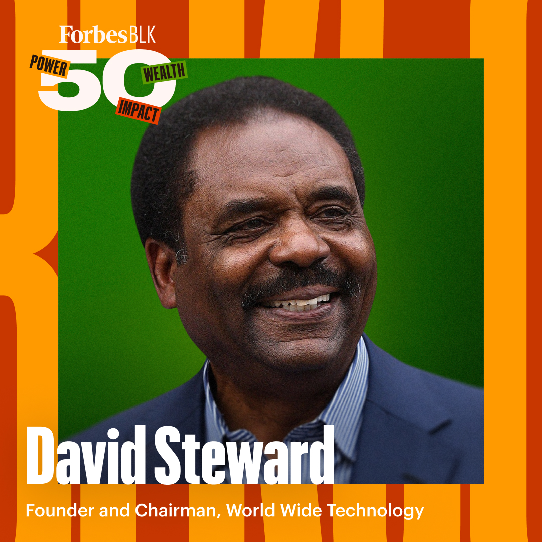 Forbes's tweet photo. The richest Black American—with an estimated net worth of $11.4 billion—David Steward grew up in the segregated South with seven siblings and a father who worked as a mechanic, janitor and a trash collector. https://t.co/2TgwggON3R #ForbesBLK50 https://t.co/yajLEV4KvE