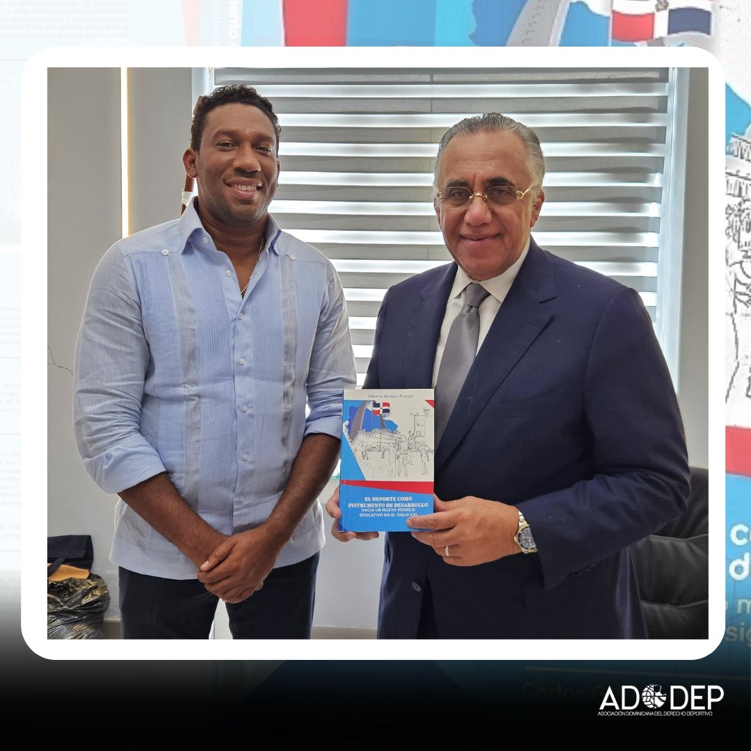 adodeprd's tweet photo. Gilberto Soriano, presidente de #ADODEP, fue recibido por Luis Mejía Oviedo, presidente de CCS. Conversaron sobre el deporte como motor de desarrollo, destacando la importancia de políticas públicas para fortalecer la educación. Pronto, entrevista completa en nuestras redes. https://t.co/TlwZEgdR9j