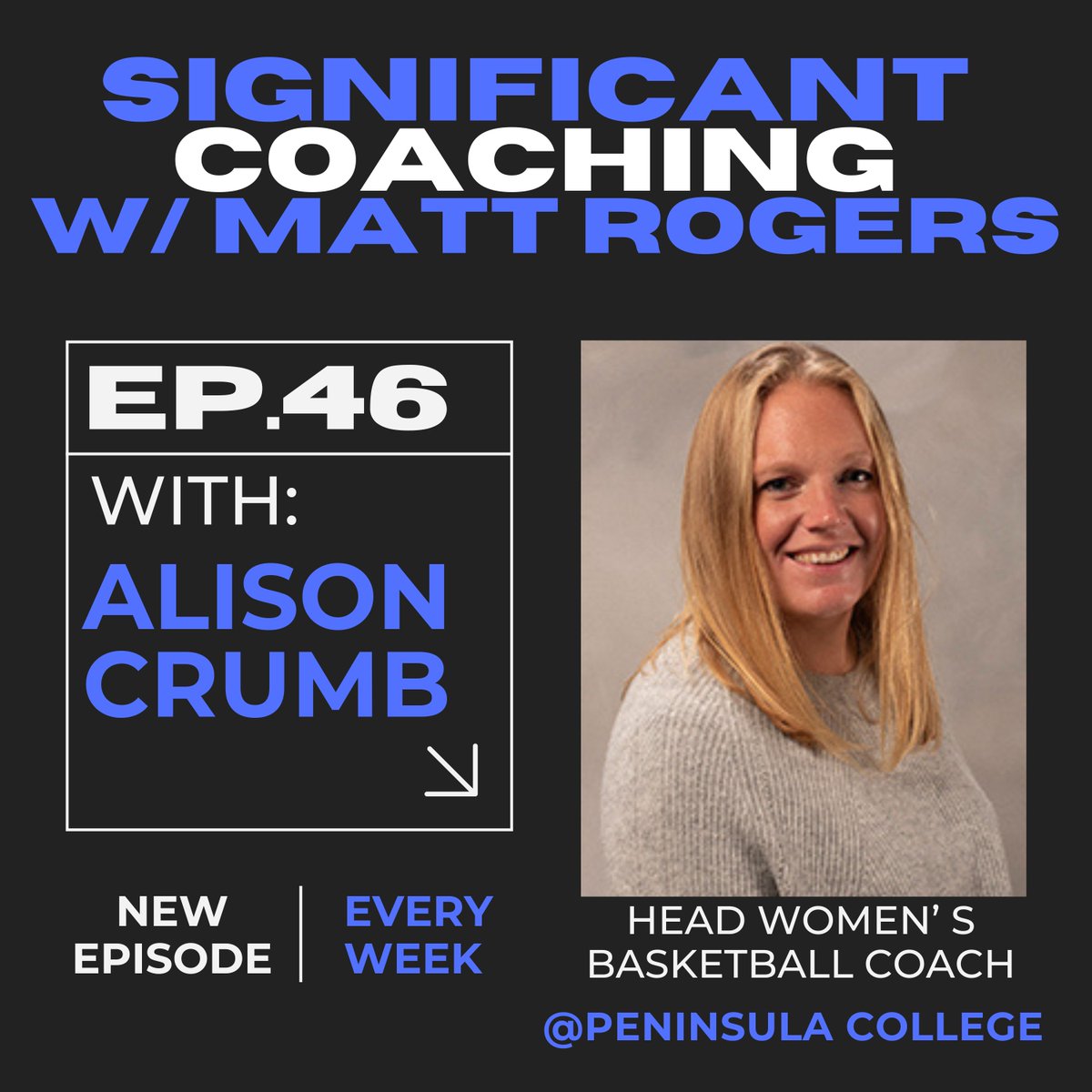 Coach Matt Rogers (@recruitcoach4u) on Twitter photo ๐จ New Podcast Episode Alert! ๐จ
Head Coach <a href="/AlisonCrumb/">Alison Crumb</a> of Peninsula College Women's Basketball ๐โจ
โ
How JUCO athletics unlocks opportunities
โ
Keys to personal growth & success on & off the court
๐ง coachmattrogers.com/podcast/
#WomensBasketball #JUCO #CoachingLeadership ๐จ New Podcast Episode Alert! ๐จ
Head Coach <a href="/AlisonCrumb/">Alison Crumb</a> of Peninsula College Women's Basketball ๐โจ
โ
How JUCO athletics unlocks opportunities
โ
Keys to personal growth & success on & off the court
๐ง coachmattrogers.com/podcast/
#WomensBasketball #JUCO #CoachingLeadership
