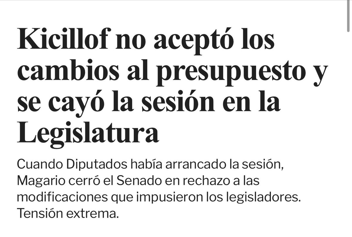 CLARO QUE NO VA A ACEPTAR LO QUE PROPUSIMOS
Si <a href="/Kicillofok/">Axel Kicillof</a> prefiere seguir teniendo <a href="/IOMAgba/">IOMA</a> fundida, <a href="/arba/">ARBA</a> aumentando impuestos sin criterio, Su gobierno gastando recursos discrecionalmente sin ningún tipo de control , hacer populismo barato con la pauta oficial y tener a los