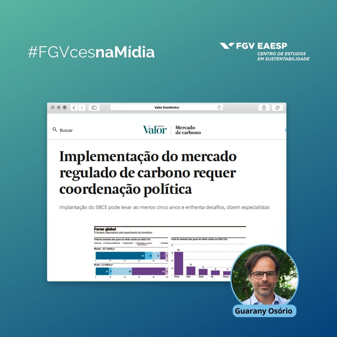 A implementação da Lei 15.042/2024, que institui o Sistema Brasileiro de Comércio de Emissões (SBCE), tem um desafio de natureza política, avalia Guarany Osório, do FGVces. Confira em:  bit.ly/3BCNC50