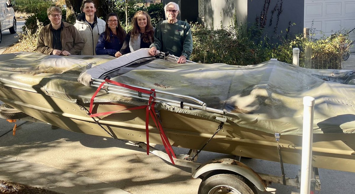 Grateful  to WRA Board Member Reggie Daves for his donation of a boat to be used  by our Riverkeeper team! A wonderful holiday gift from a beloved Board  member and friend! Thank you Reggie!