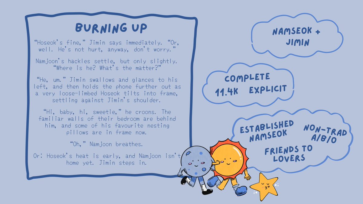 polynamseokfest's tweet image. 🌟 burning up 🌟

🌠 archiveofourown.org/works/61369990