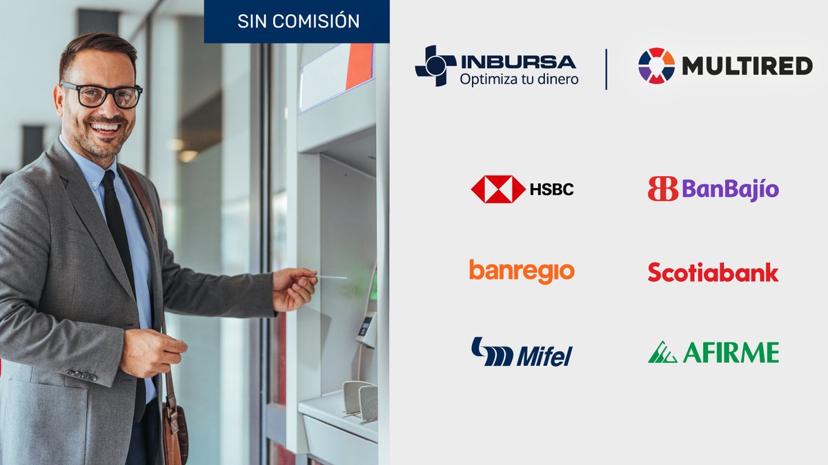 No importa dónde estés, siempre tendrás efectivo a tu alcance. 💵💰 Con tu tarjeta Inbursa, retira efectivo o consulta tu saldo SIN COMISIÓN en cajeros #MULTIRED y Afirme.

📍 Miles de cajeros cerca de ti.
✔️ Fácil, rápido y sin costos adicionales.

#inbursacercadeti #sincomisión