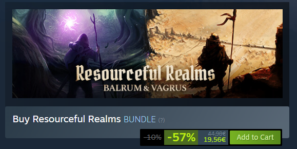 Our Holiday Deals are here ☃️

Check out the new bundle: Resourceful Realms, we've created with <a href="/BalconyTeam/">Balcony Softworks</a> for Balrum &amp; Vagrus.

It's the perfect time to grab the bundle while #SteamWinterSale is on.🤑

store.steampowered.com/bundle/48500/r…

#strategyRPG #RPG