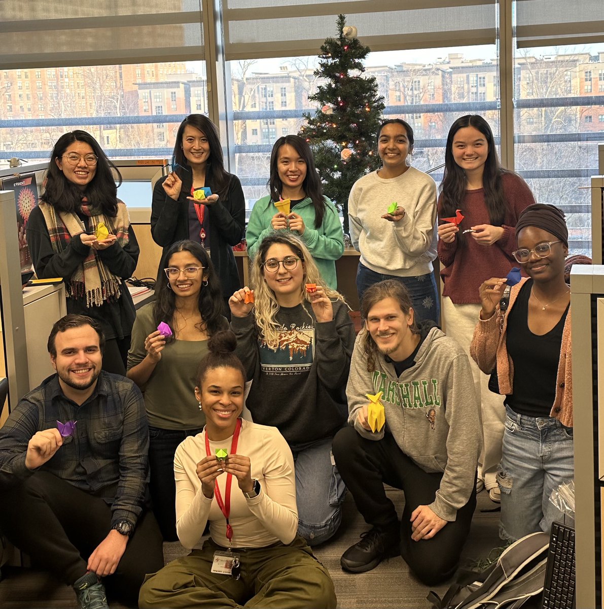 Happy Holidays from the Kuo Lab! Hope you enjoy our homemade (origami) ornaments and tree as much as we did making them!