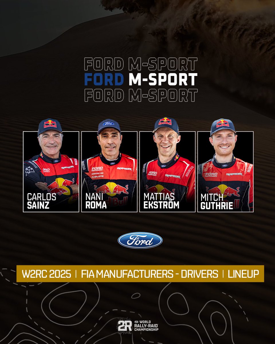 Ford Performance (@fordperformance) on Twitter photo Our new <a href="/dakar/">DAKAR RALLY</a> contender is only just getting started. The <a href="/Ford/">Ford Motor Company</a> <a href="/MSportLtd/">M-Sport</a> team enters the 2025 <a href="/fia/">FIA</a> World Rally-Raid Championship with the roaring Ford Raptor T1+ and powerhouse driver lineup. 🏆🌍 <a href="/OfficialW2RC/">World Rally-Raid Championship 🚗 🏍</a> Our new <a href="/dakar/">DAKAR RALLY</a> contender is only just getting started. The <a href="/Ford/">Ford Motor Company</a> <a href="/MSportLtd/">M-Sport</a> team enters the 2025 <a href="/fia/">FIA</a> World Rally-Raid Championship with the roaring Ford Raptor T1+ and powerhouse driver lineup. 🏆🌍 <a href="/OfficialW2RC/">World Rally-Raid Championship 🚗 🏍</a>