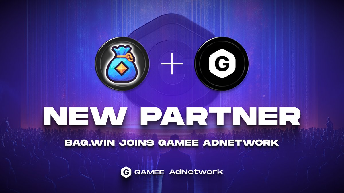 GAMEEToken's tweet photo. https://t.co/D93F8hv9T5 joins GAMEE AdNetwork.
@bagdotwin is an immersive online casino.
$GMEE #Web3AdNetwork https://t.co/uSxRNd3bO3