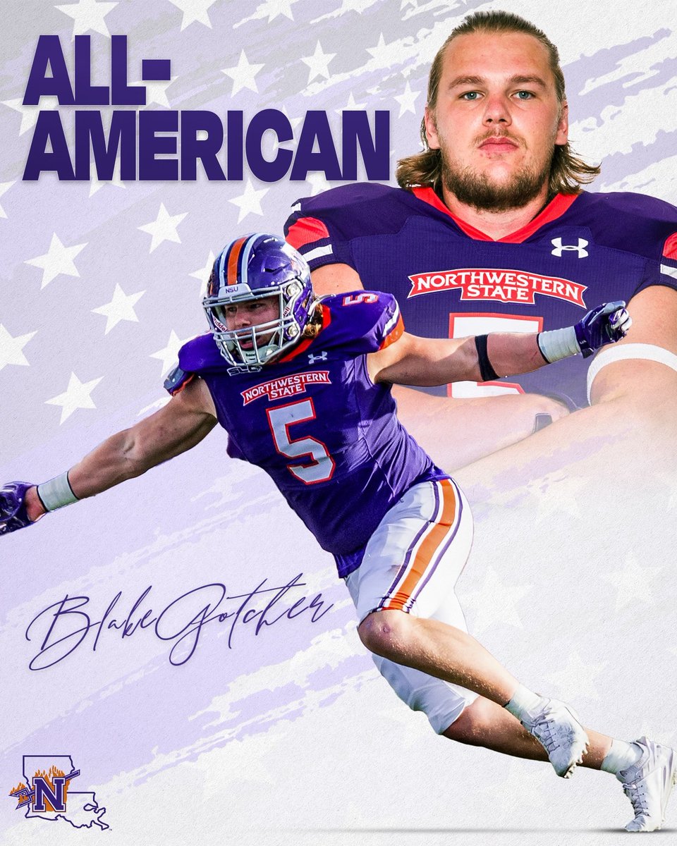 NSU Football (@nsudemonsfb) on Twitter photo AP All-American ✅
STATS Perform FCS All-American ✅
Phil Steele All-American ✅
Buck Buchanan Award Finalist ✅
The awards are stacking up for <a href="/BlakeGotcher/">Blake Gotcher</a>.
#ForkEm x #BlaineTrain AP All-American ✅
STATS Perform FCS All-American ✅
Phil Steele All-American ✅
Buck Buchanan Award Finalist ✅
The awards are stacking up for <a href="/BlakeGotcher/">Blake Gotcher</a>.
#ForkEm x #BlaineTrain