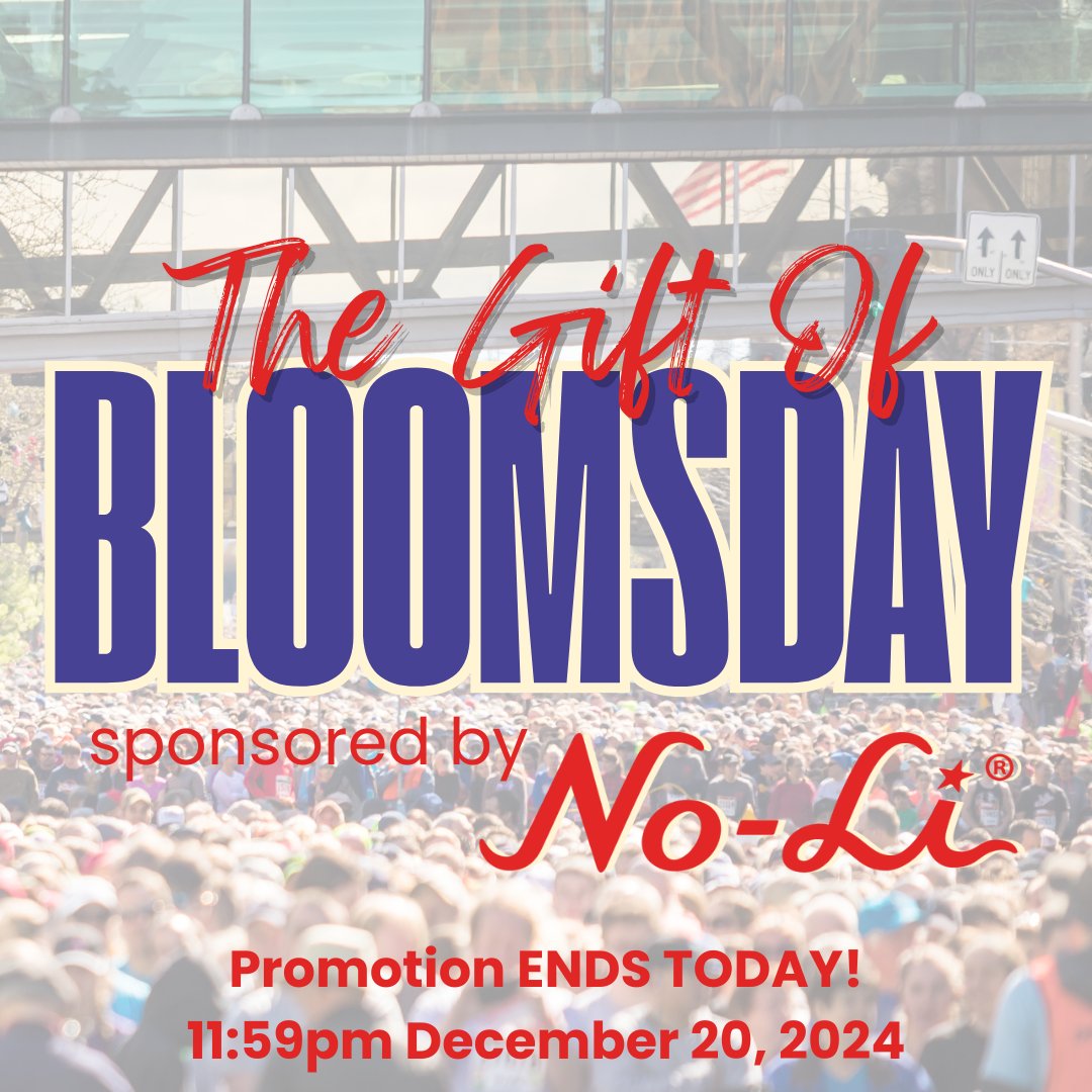 Pre-Purchase your Bloomsday race entry for only $25 - DEAL ENDS TODAY at 11:59pm! 
for more info visit bit.ly/3ByvaKO
#bloomsdayrun #shoplocal #spokanewashington