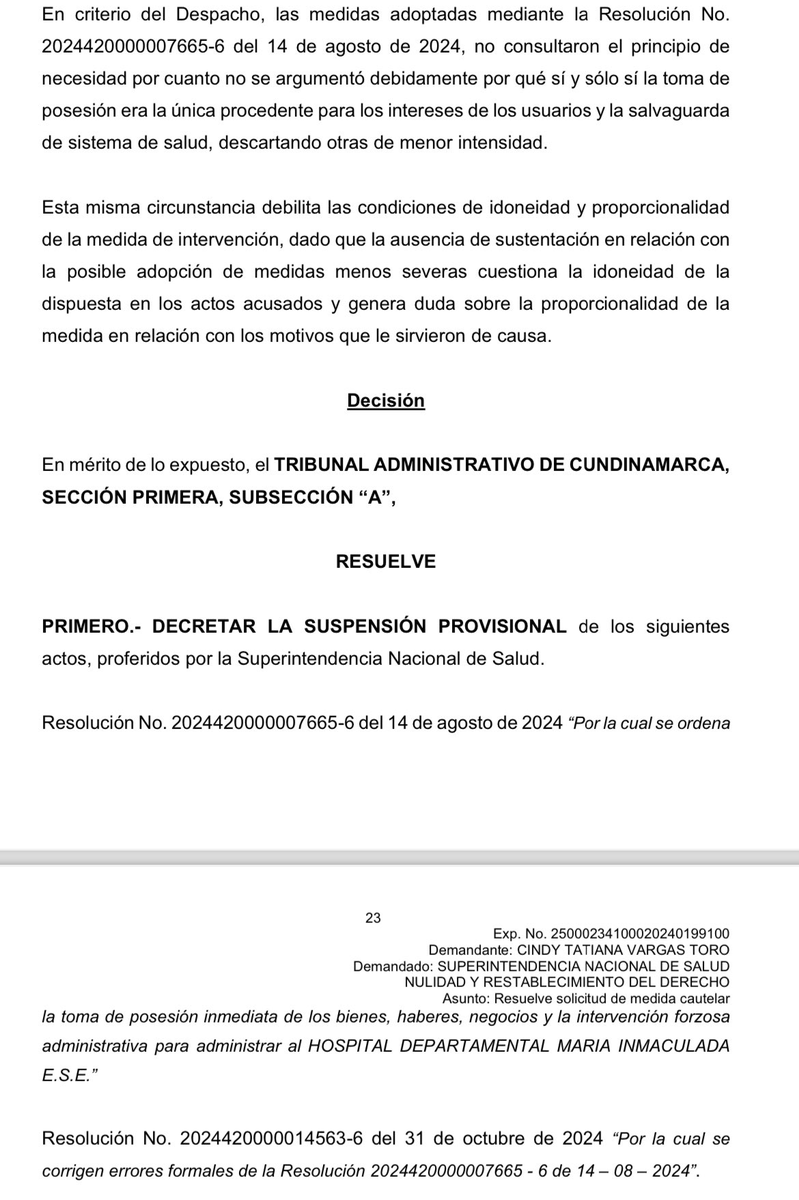 CorruptHunterCo's tweet photo. Dice @Supersalud "que la medida cautelar no está en firme y la intervención continúa" refiriéndose al pronunciamiento del @TACundinamarca.

Entonces ¿@LuchoPorCaqueta embriagado de poder y mal asesorado se salió de control? 🤔💬💭

#HospitalMaríaInmaculada #Caquetá #SaludPública https://t.co/1WzD6QC4XK