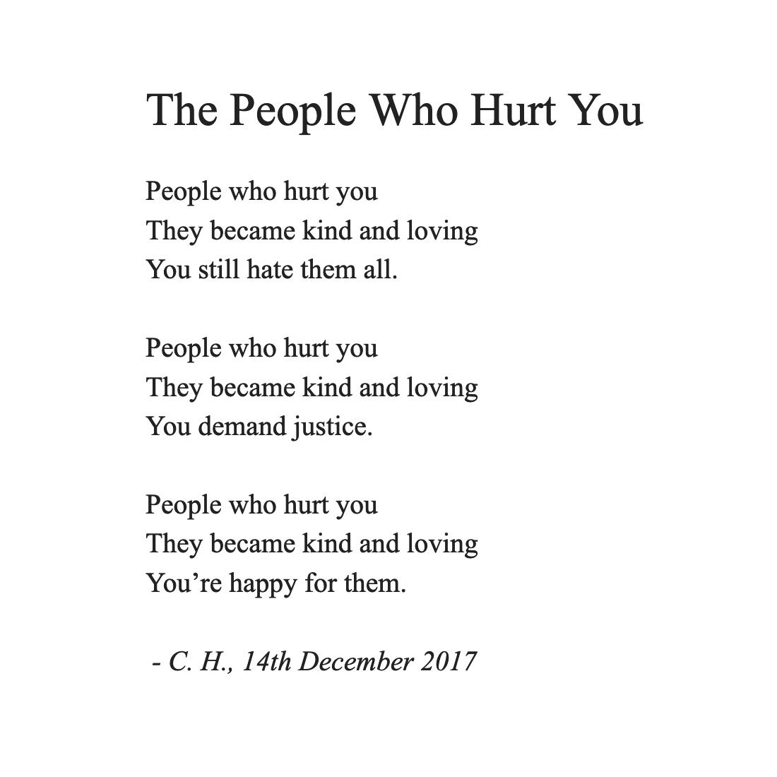 The People Who Hurt You