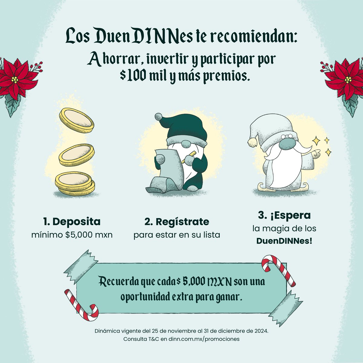 Participa por $100 mil pesos con DINN y llega a 2025 con dinero. 🧝‍♀️💰