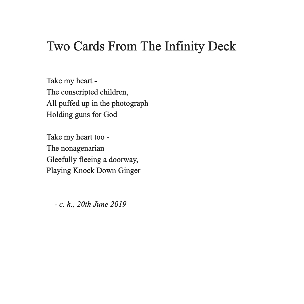 Two Cards From The Infinity Deck