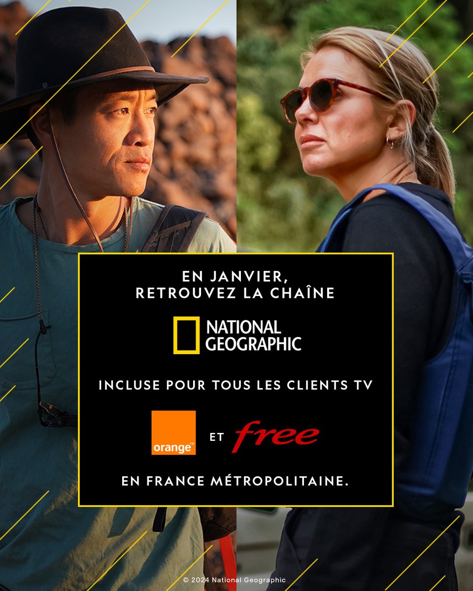 🔉 En 2025, la chaîne National Geographic sera incluse pour tous les clients TV Free (dès le 1er janvier) et Orange (dès le 2 janvier) en France métropolitaine !
