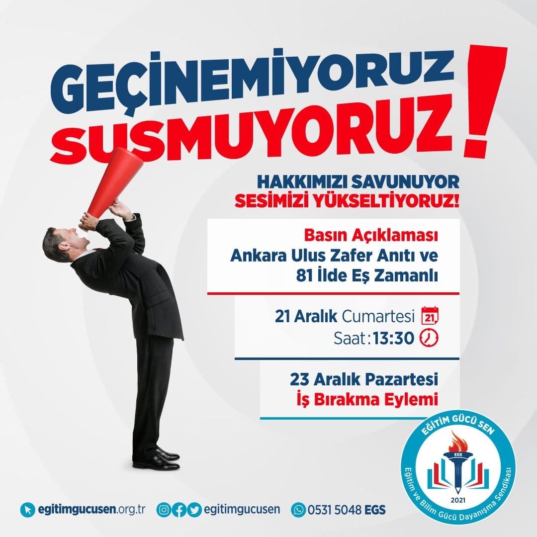 Hak ettiğimiz gibi yaşamak istiyoruz. Enflasyonun altında ezilmemek istiyoruz #EgitimcilereMaasZammı <a href="/RTErdogan/">Recep Tayyip Erdoğan</a> <a href="/tcmeb/">Millî Eğitim Bakanlığı</a> <a href="/HMBakanligi/">T.C. Hazine ve Maliye Bakanlığı</a> <a href="/Yusuf__Tekin/">Yusuf Tekin</a> <a href="/oguzozat/">Oğuz ÖZAT</a>