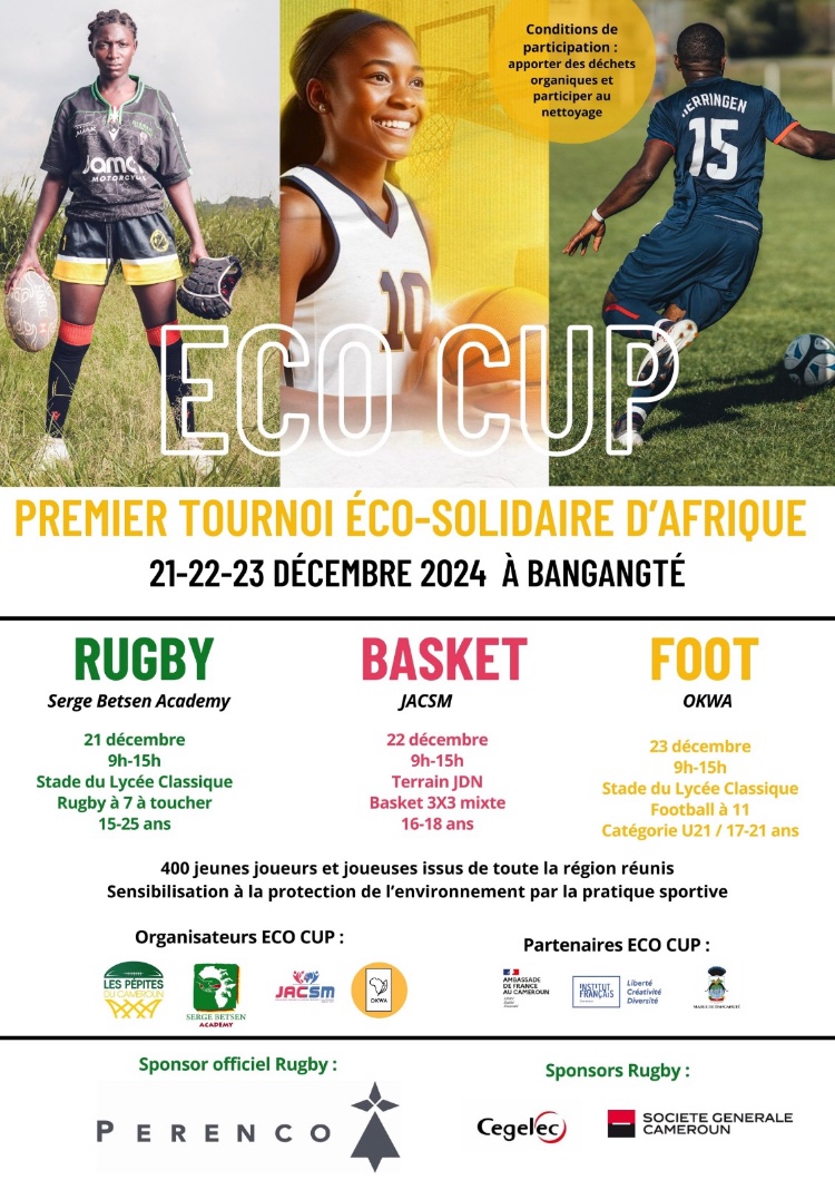 SBetsenAcademy's tweet image. 📢 Un magnifique soutien de la part de nos partenaires et sponsors à l’occasion du Tournoi ECO CUP organisé par Les Pépites du Cameroun dont la @SBetsenAcademy et la @JACSM69 &amp;amp; #OKWA.

🙏🏻 Merci à nos Sponsors Rugby : #Perenco, #Cegelec &amp;amp; #SociétéGénéraleCameroun.

A demain 🇨🇲♻️✨