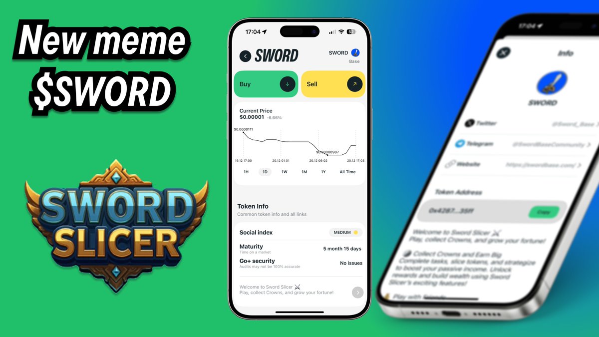 New meme on Bolide! 🐣

Introducing $SWORD, now available to buy in less than 10 seconds.

<a href="/Sword_Base/">SWORD</a> is a mini-game on Telegram that allows you to complete game tasks and receive $SWORD airdrops 🪂
