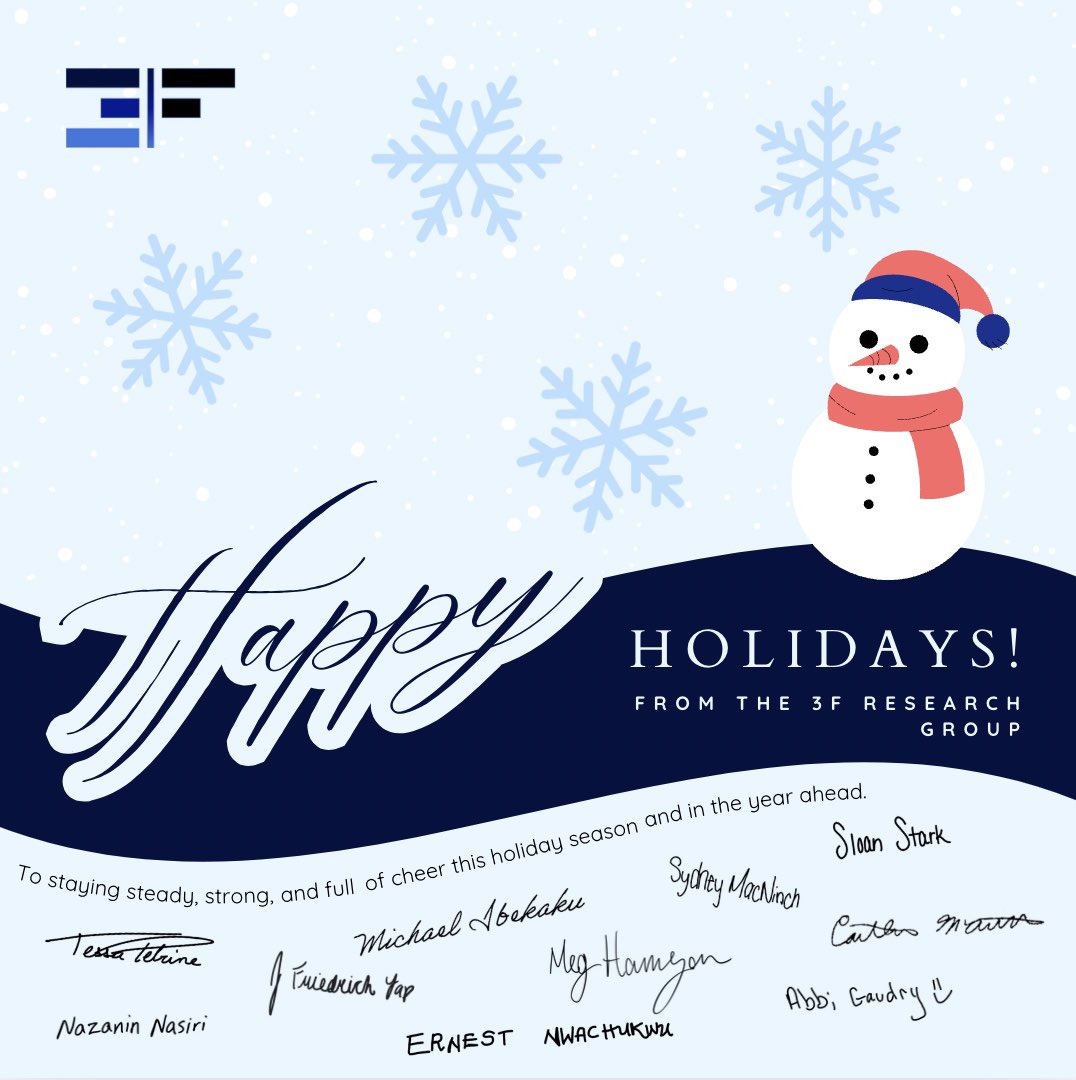 Happy holidays from all of us at the 3F research group!