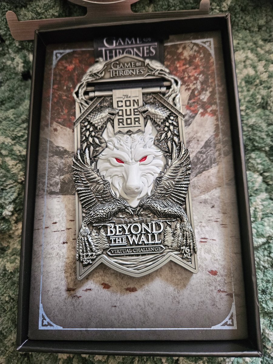 GimmeTimmies001's tweet image. FINALLY! I finished this @getTheConqueror around November, but then we had the Canada Post strike, and now it&apos;s finally here!!! My #BeyondTheWall #GameOfThrones medal and hanger!!! #TheConquerorChallenge