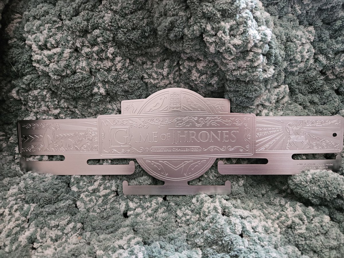 GimmeTimmies001's tweet image. FINALLY! I finished this @getTheConqueror around November, but then we had the Canada Post strike, and now it&apos;s finally here!!! My #BeyondTheWall #GameOfThrones medal and hanger!!! #TheConquerorChallenge