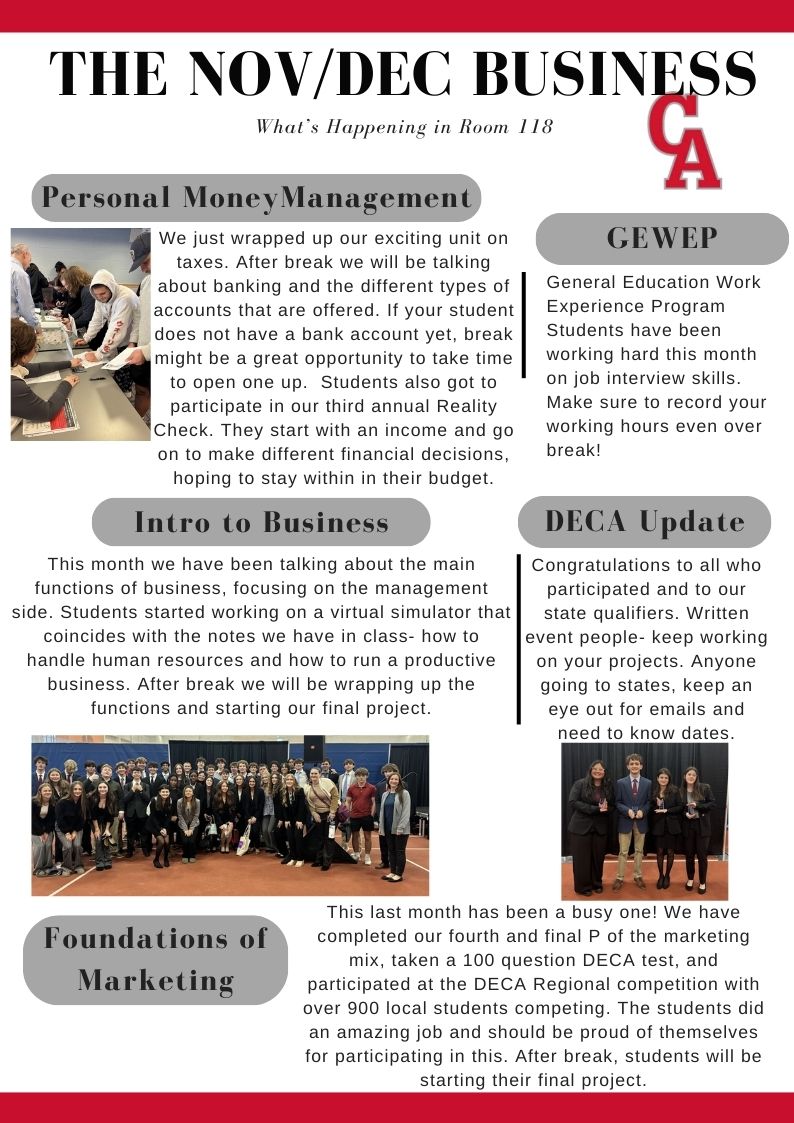 Here's what our business students have been up to. 
Enjoy your break and see you next year!