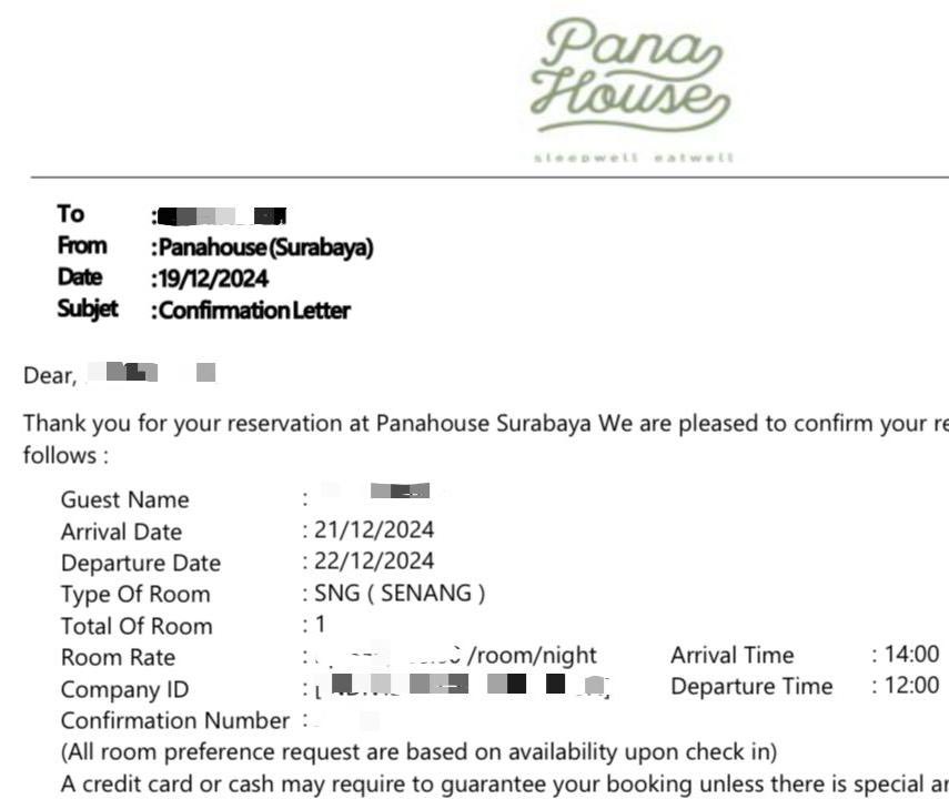 Voucher hotel pana house surabaya, 21-22 desember, murah aja dibawah rate drpd gk jadi pake 🙏🏻 #zonauang