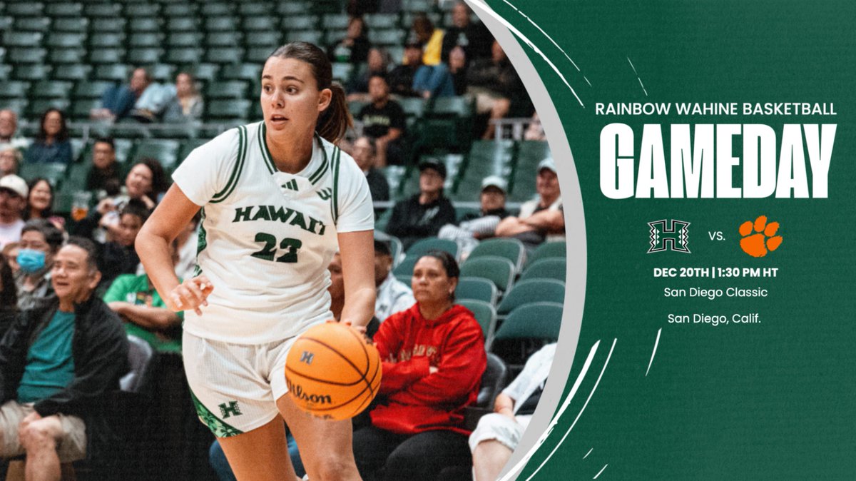 San Diego Classic
🏀: Hawai'i vs. Clemson
🕖: 1:30 P.M. HT
📍: San Diego, Calif.
📊: statb.us/b/560875
💻: BallerTV bit.ly/401doJB