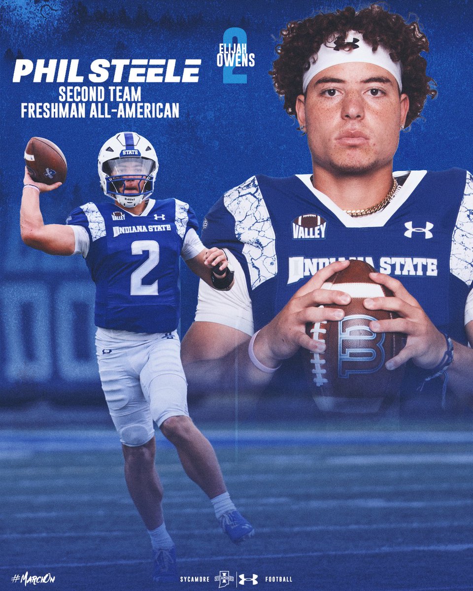 Indiana State Football (@indstfb) on Twitter photo .<a href="/elijahowens_3/">Elijah Owens</a> picks up third FCS Freshman All-American honors; Eight Sycamores named to #PhilSteele All-MVFC Team
tinyurl.com/zmkfwr9x
#MarchOn | #LeaveNoDoubt .<a href="/elijahowens_3/">Elijah Owens</a> picks up third FCS Freshman All-American honors; Eight Sycamores named to #PhilSteele All-MVFC Team
tinyurl.com/zmkfwr9x
#MarchOn | #LeaveNoDoubt