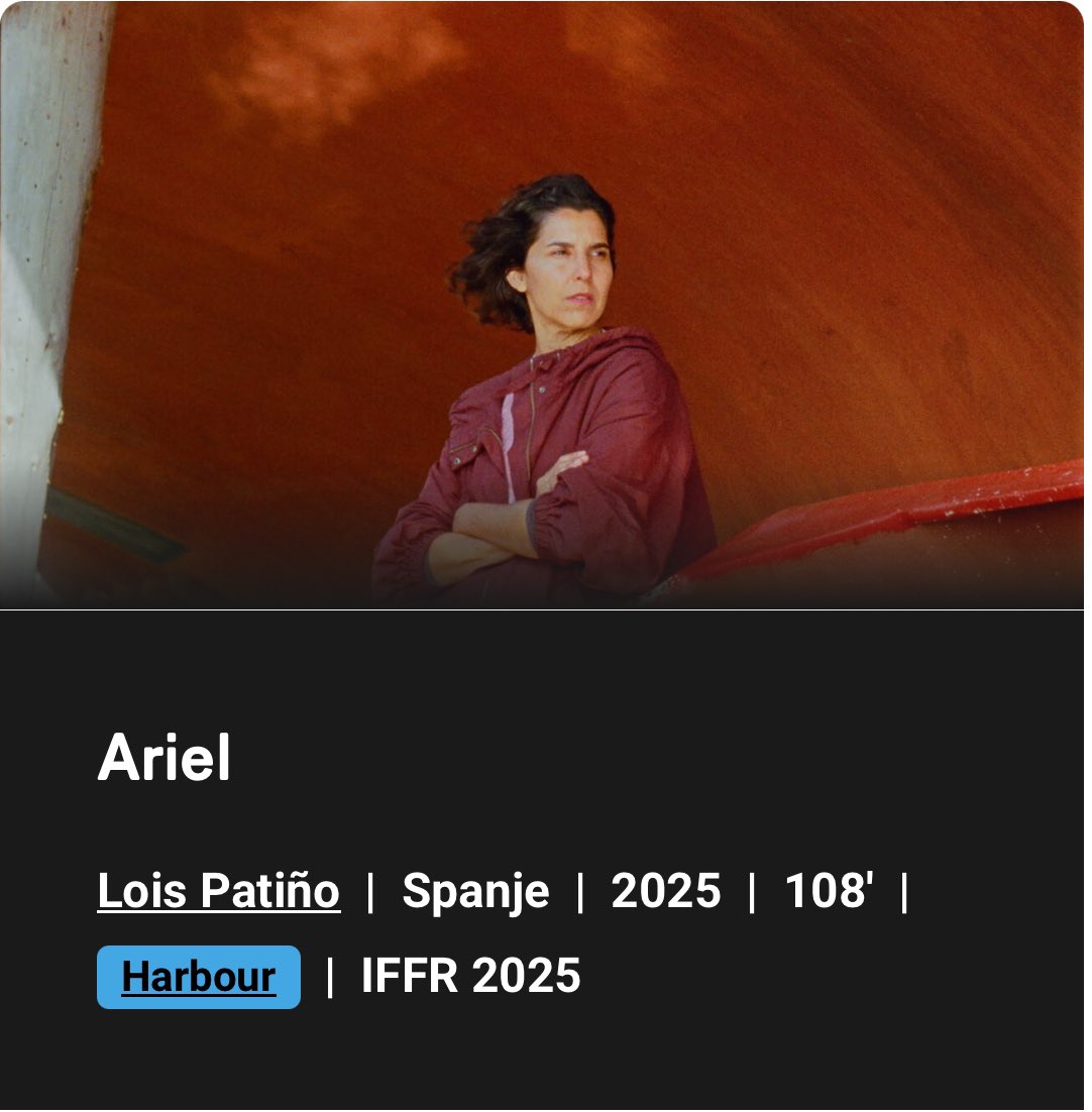 🌴Our film “Ariel” directed by Lois Patiño will premiere in the next Rotterdam International Film Festival in the Harbour section 🌴

Ariel, a nosa última produción, estrearase no próximo Festival Internacional de Cine de Rotterdam. 

iffr.com/nl/iffr/2025/f…