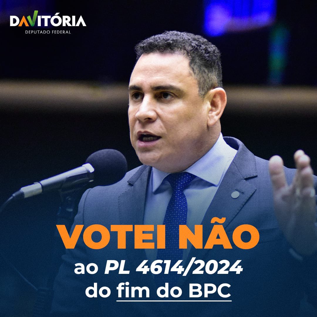Votei NÃO ao PL 4614/24 do fim do BPC para milhares de brasileiros. Acredito que precisamos fazer um ajuste fiscal, mas não prejudicando os que mais precisam de apoio do poder público.