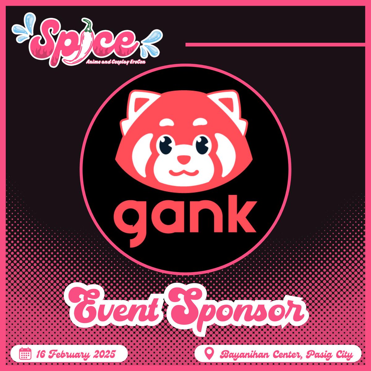 🔥EVENT SPONSOR🔥

Introducing our event sponsor <a href="/ganknow/">Gank</a> one of the leading online platforms where creators can grow ✨

Watch out for their booth in SPICE 2025 ✨
#TaraGank

🔞SPICE EroCon is an 18+ convention
🗓️ 16 February 2025
📍Bayanihan Center, Pasig City

#SpiceErocon