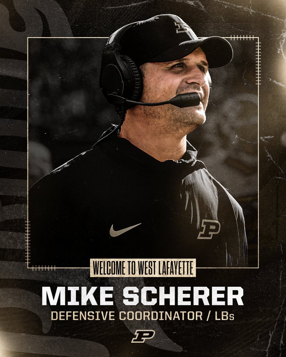 Purdue Football (@boilerfootball) on Twitter photo Introducing the new leader of the Boilermaker defense!
<a href="/Mike_Scherer38/">Michael Scherer</a> joins <a href="/Coach_Odom/">Barry Odom</a> in making the move to Purdue.
#BoilerUp Introducing the new leader of the Boilermaker defense!
<a href="/Mike_Scherer38/">Michael Scherer</a> joins <a href="/Coach_Odom/">Barry Odom</a> in making the move to Purdue.
#BoilerUp