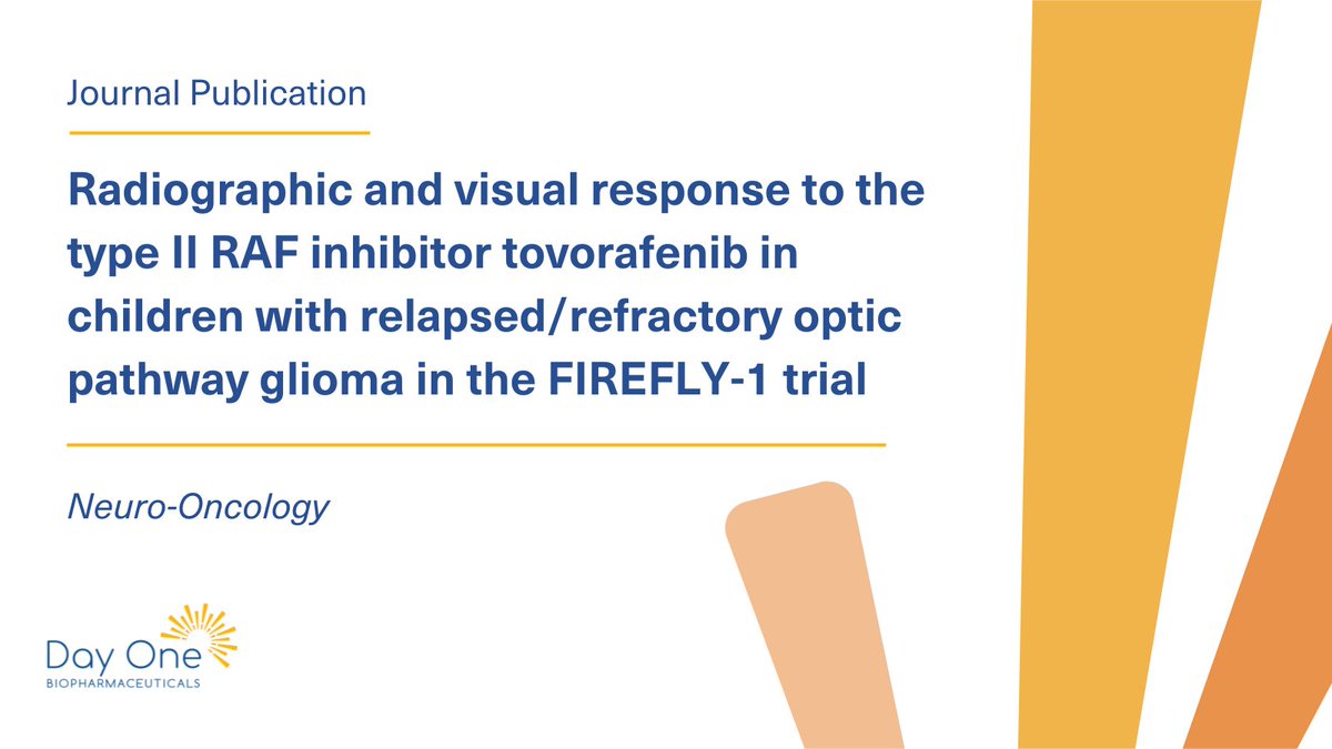 We are excited to share our recently published manuscript in Neuro-Oncology, which details radiographic and visual response to tovorafenib in children with relapsed/refractory optic pathway glioma in the FIREFLY-1 trial. These findings from a post-hoc analysis contribute to our