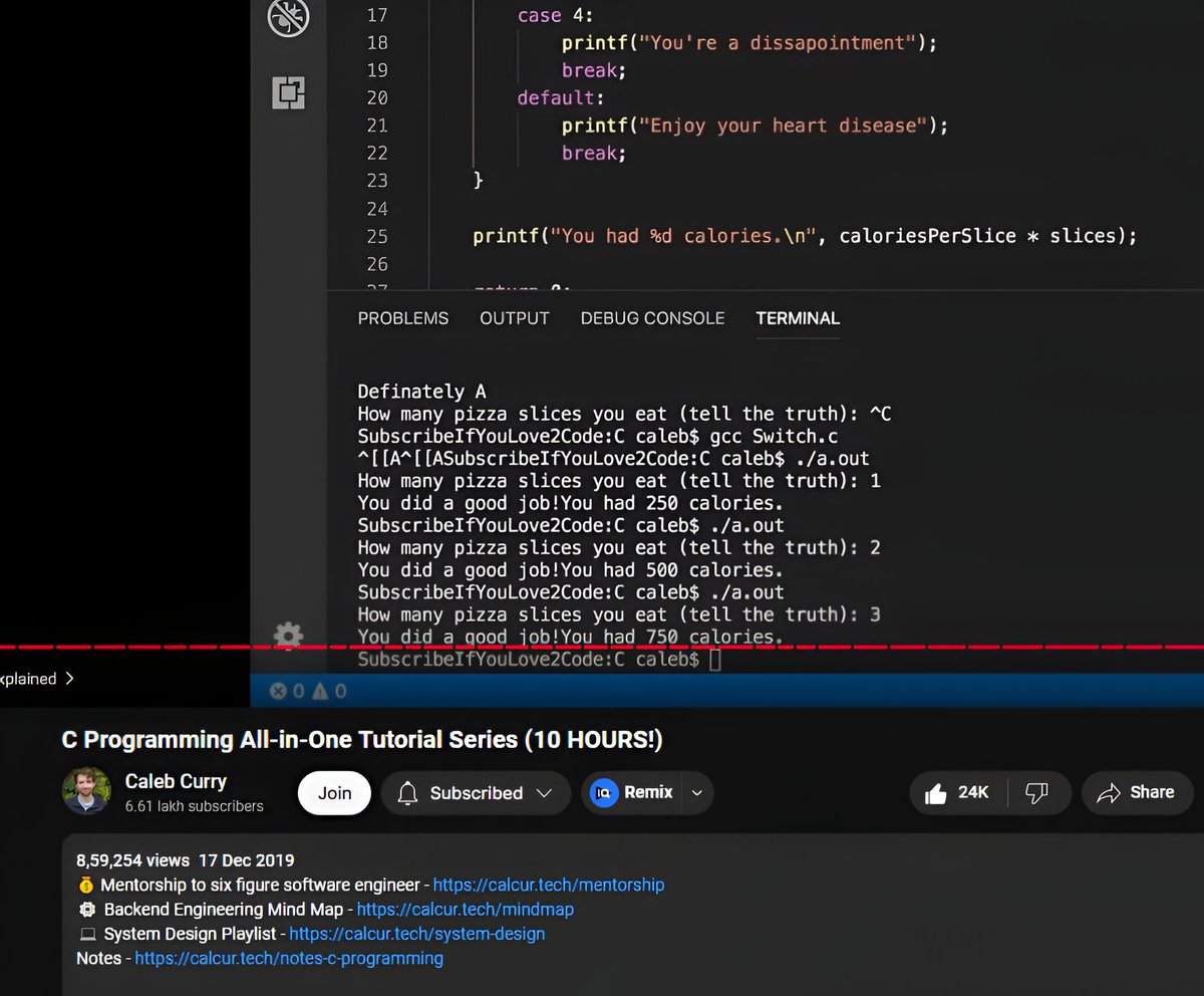 Abhishekcur's tweet image. 10 HOURS long beginner friendly C programming tutorial
-quite old but valuable packed