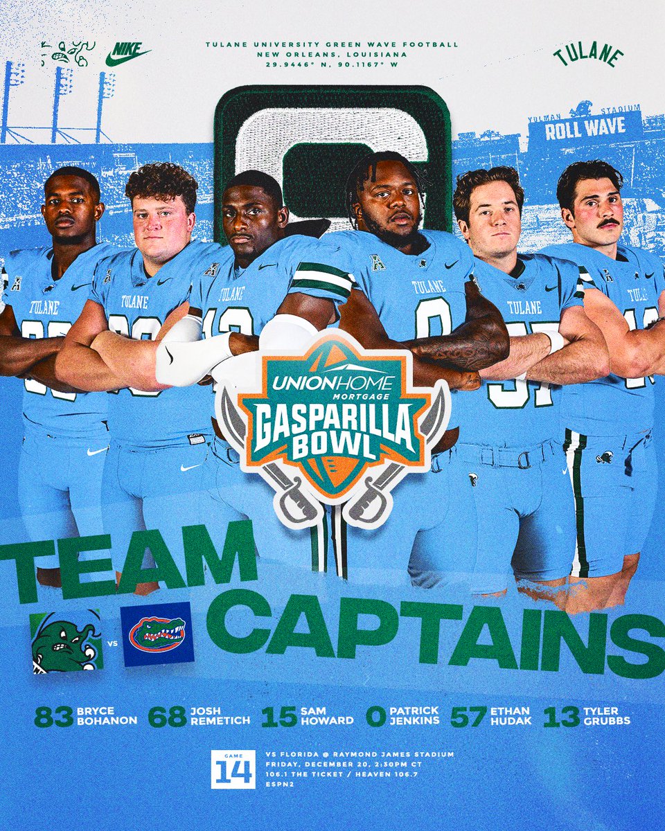 Bowl game captains 🌊

#UptownFootball