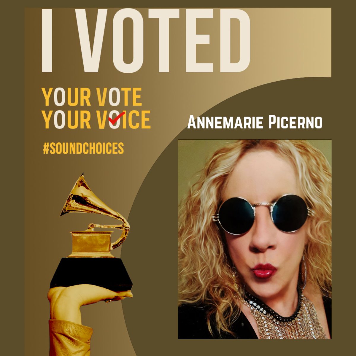 Annemarie Picerno (@amplifiedsound) on Twitter photo ✨ The GRAMMY is the only music award voted on and determined by music creators: voters like me are artists, songwriters, producers, engineers, musicians, or composers.
Final round voting for #GRAMMYs closes on January 3rd. #SoundChoices
<a href="/RecordingAcad/">Recording Academy / GRAMMYs</a> ✨ The GRAMMY is the only music award voted on and determined by music creators: voters like me are artists, songwriters, producers, engineers, musicians, or composers.
Final round voting for #GRAMMYs closes on January 3rd. #SoundChoices
<a href="/RecordingAcad/">Recording Academy / GRAMMYs</a>