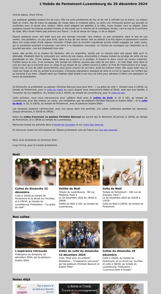 BaccuetC's tweet image. L’Hebdo du vendredi 20 décembre de l’#Eglise #protestante unie #EPUdF #PentemontLuxembourg #EPUPL #Paris @paroissepentlux #Paris6 #Paris7 est en ligne : epupl.org/newsletter/new…