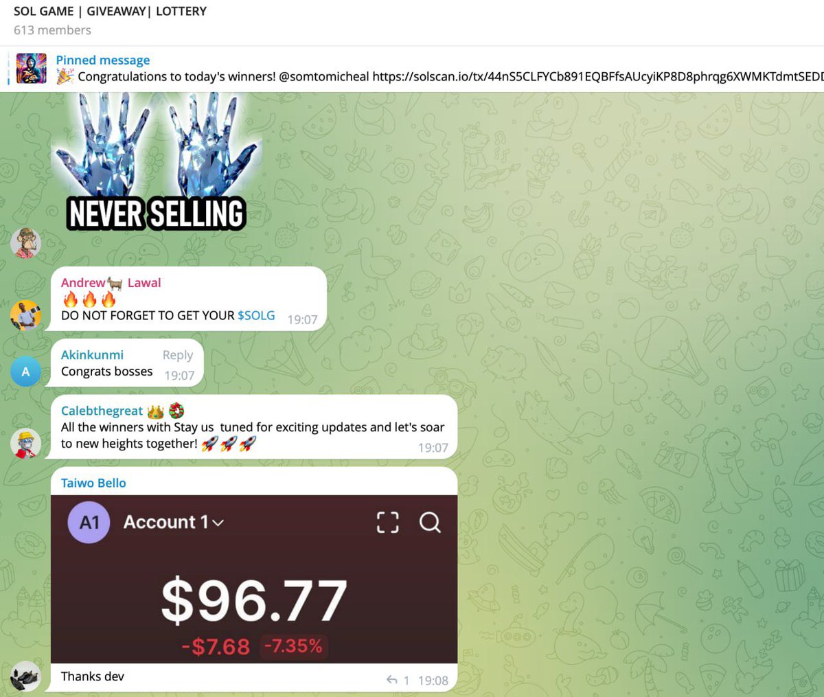 SOLGAMEco's tweet photo. 20/12/2024 GIVEAWAY🏆 results. We are sincerely congratulate all the winners 🚀 Join $SOLG community https://t.co/i23aRZqlGG It’s a SOL GAME🚀🚀🚀 https://t.co/r4jwtG1IKJ